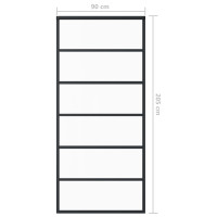 Produktbild för Skjutdörr ESG-glas och aluminium 90x205 cm svart