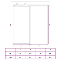 Produktbild för Skjutdörr ESG-glas och aluminium 90x205 cm svart