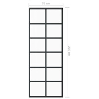 Produktbild för Skjutdörr ESG-glas och aluminium 76x205 cm svart