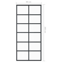 Produktbild för Skjutdörr ESG-glas och aluminium 90x205 cm svart