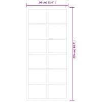Produktbild för Skjutdörr ESG-glas och aluminium 90x205 cm svart