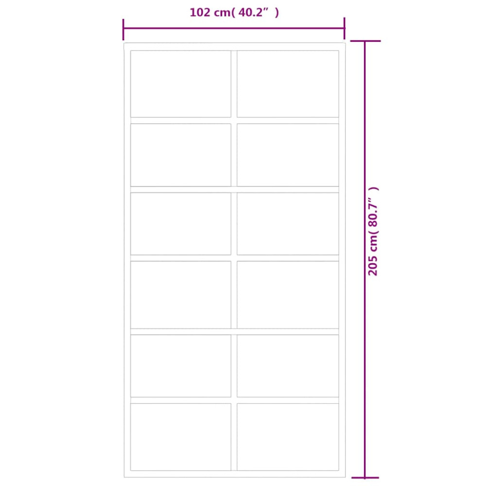 Produktbild för Skjutdörr ESG-glas och aluminium 102x205 cm svart