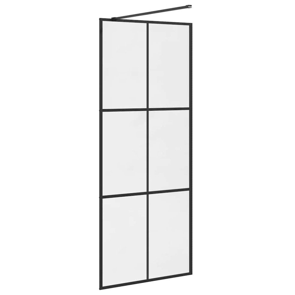 Produktbild för Duschvägg med klart ESG-glas 80x195 cm svart