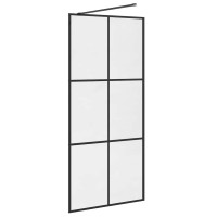 Produktbild för Duschvägg med klart ESG-glas 90x195 cm svart