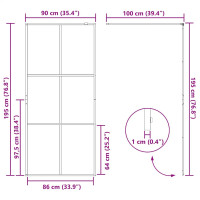 Produktbild för Duschvägg med klart ESG-glas 90x195 cm svart