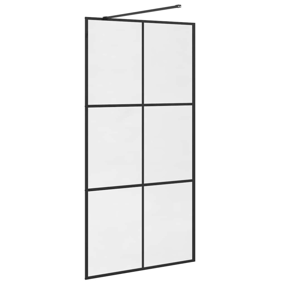 Produktbild för Duschvägg med klart ESG-glas 100x195 cm svart