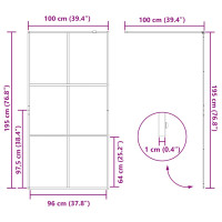 Produktbild för Duschvägg med klart ESG-glas 100x195 cm svart