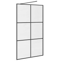 Produktbild för Duschvägg med klart ESG-glas 115x195 cm svart