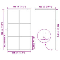 Produktbild för Duschvägg med klart ESG-glas 115x195 cm svart