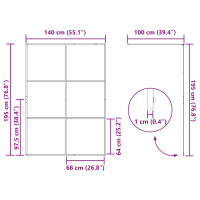 Produktbild för Duschvägg med klart ESG-glas 140x195 cm svart