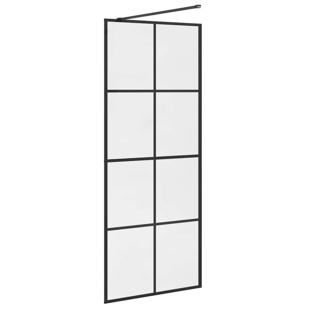 Produktbild för Duschvägg med klart ESG-glas 80x195 cm svart
