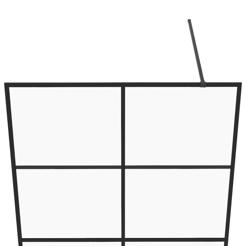 Produktbild för Duschvägg med klart ESG-glas 90x195 cm svart
