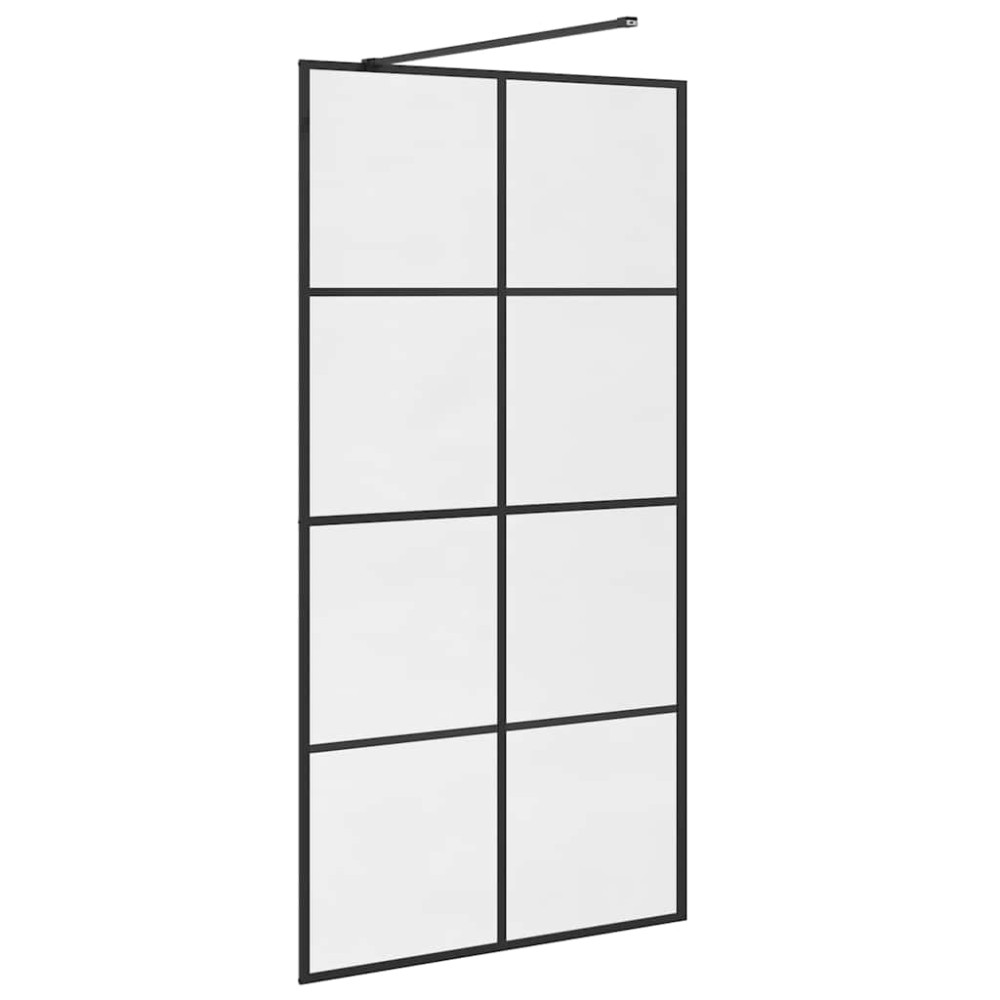 Produktbild för Duschvägg med klart ESG-glas 100x195 cm svart