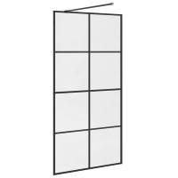 Produktbild för Duschvägg med klart ESG-glas 100x195 cm svart