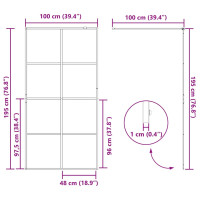 Produktbild för Duschvägg med klart ESG-glas 100x195 cm svart