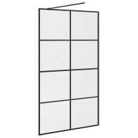 Produktbild för Duschvägg med klart ESG-glas 115x195 cm svart