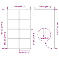 Produktbild för Duschvägg med klart ESG-glas 115x195 cm svart