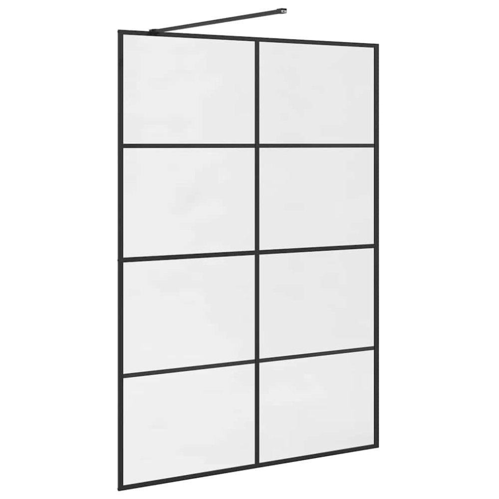 Produktbild för Duschvägg med klart ESG-glas 140x195 cm svart