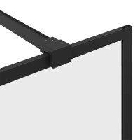 Produktbild för Duschvägg med klart ESG-glas 140x195 cm svart