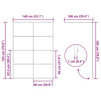 Produktbild för Duschvägg med klart ESG-glas 140x195 cm svart