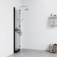 Produktbild för Hopfällbar duschvägg med klart ESG-glas 90x190 cm
