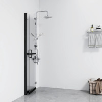 Produktbild för Hopfällbar duschvägg med klart ESG-glas 100x190 cm