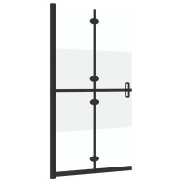 Produktbild för Vikbar duschvägg med halvfrostat ESG-glas 70x190 cm