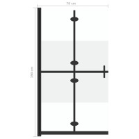 Produktbild för Vikbar duschvägg med halvfrostat ESG-glas 70x190 cm