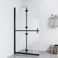 Produktbild för Vikbar duschvägg med halvfrostat ESG-glas 80x190 cm