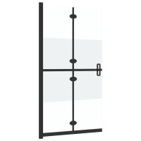 Produktbild för Vikbar duschvägg med halvfrostat ESG-glas 90x190 cm
