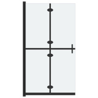 Produktbild för Vikbar duschvägg med frostat ESG-glas 90x190 cm