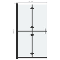 Produktbild för Vikbar duschvägg med frostat ESG-glas 90x190 cm