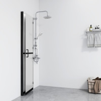 Produktbild för Vikbar duschvägg med frostat ESG-glas 100x190 cm