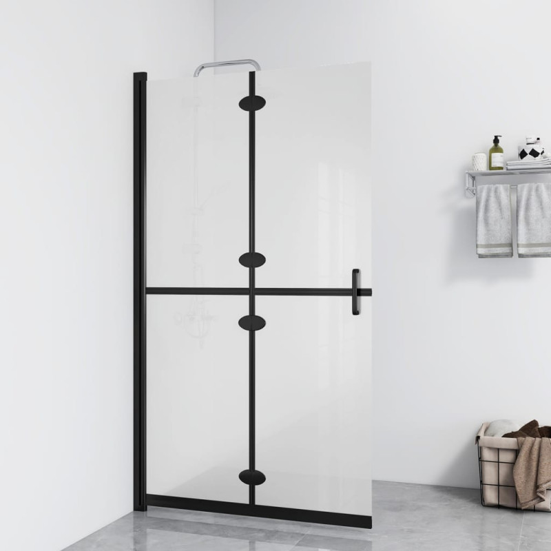 Produktbild för Vikbar duschvägg med frostat ESG-glas 110x190 cm