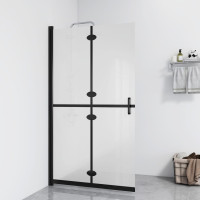 Produktbild för Vikbar duschvägg med frostat ESG-glas 120x190 cm