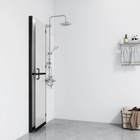 Produktbild för Vikbar duschvägg med frostat ESG-glas 120x190 cm