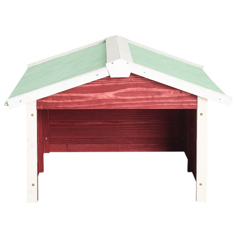 Produktbild för Garage för robotgräsklippare 72x87x50 cm röd och vit granträ