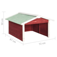 Miniatyr av produktbild för Garage för robotgräsklippare 72x87x50 cm röd och vit granträ
