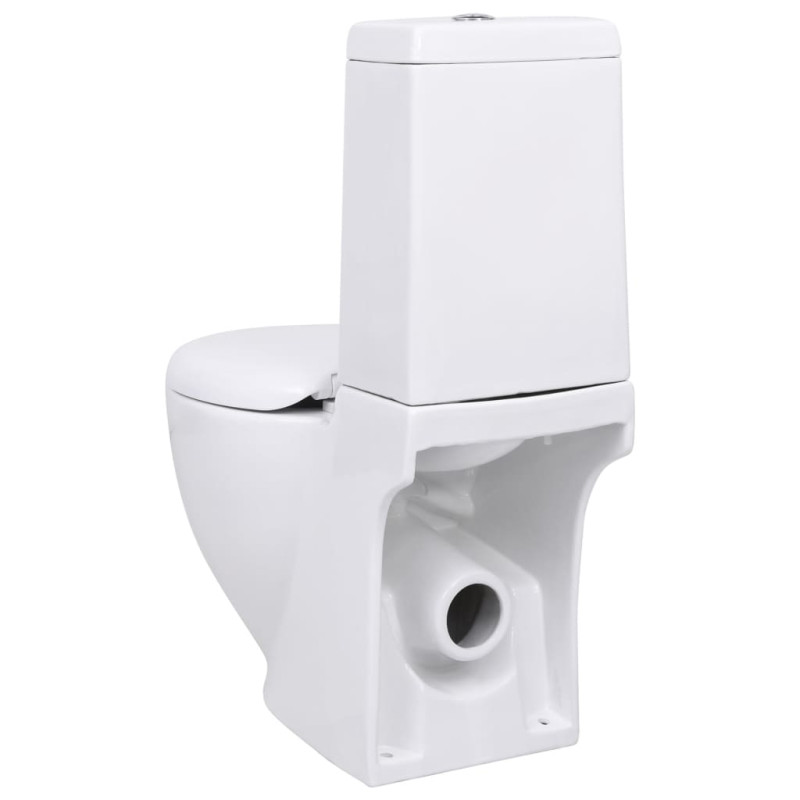 Produktbild för Toalettstol keramik vattenflöde bakom vit