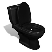 Miniatyr av produktbild för Toalettstol med cistern svart