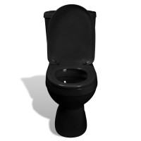 Miniatyr av produktbild för Toalettstol med cistern svart