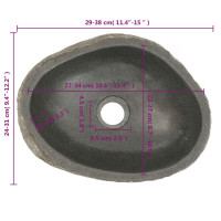 Miniatyr av produktbild för Handfat flodsten oval 29-38 cm