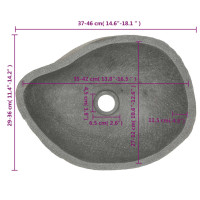 Miniatyr av produktbild för Handfat flodsten oval 37-46 cm