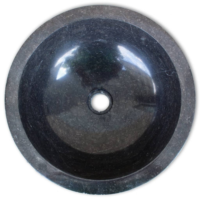 Produktbild för Handfat 40 cm marmor svart