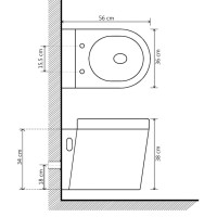 Produktbild för Toalettstol vägghängd keramisk vit