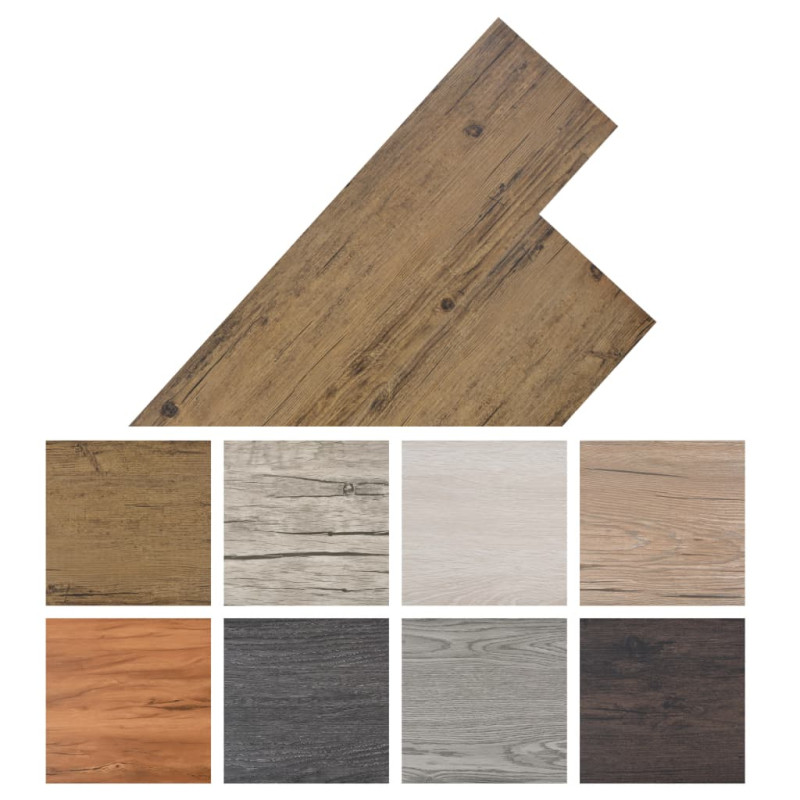 Produktbild för Ej självhäftande PVC-golvplankor 5,26 m² 2 mm valnötsbrun