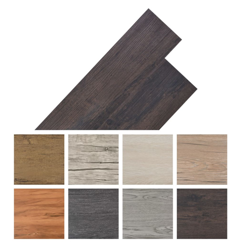 Produktbild för Självhäftande PVC-golvplankor 5,02 m² 2 mm mörkbrun