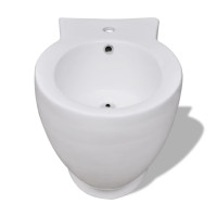 Miniatyr av produktbild för Toalettstol och bidé vit keramik