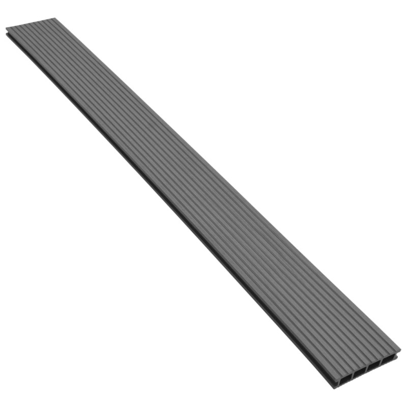 Produktbild för WPC golvplattor med tillbehör 16 m² 2,2 m grå