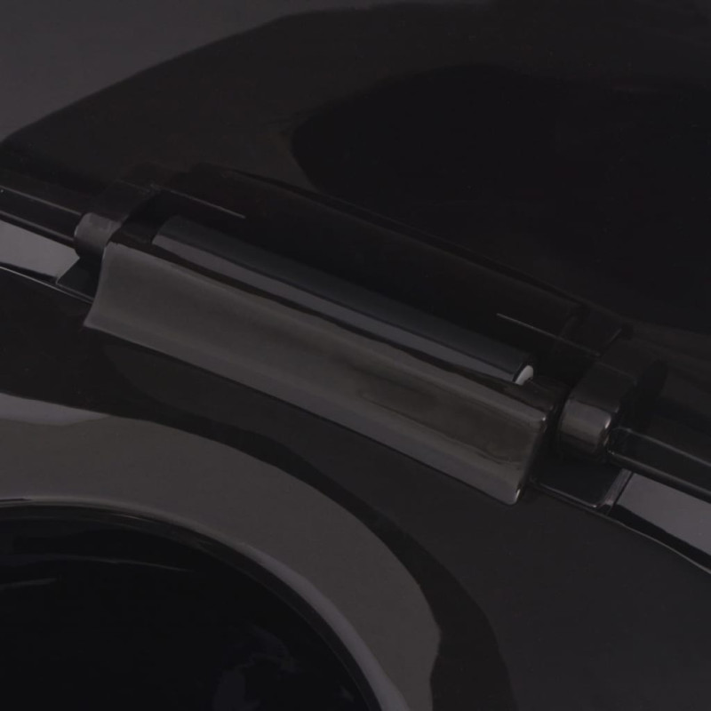 Produktbild för Vägghängd toalett med dold cistern keramik svart
